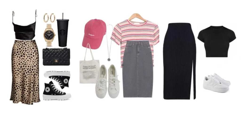 ဖက်ရှင်ကျကျနဲ့လှပနေစေမယ့် Midi Skirt Outfit Idea များ