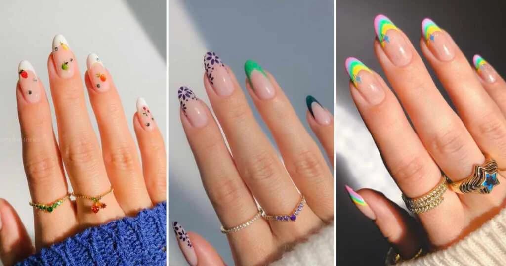 ဒီဇိုင်းဆန်းပြီးလှတဲ့ French Tip လက်သည်းဒီဇိုင်းများ