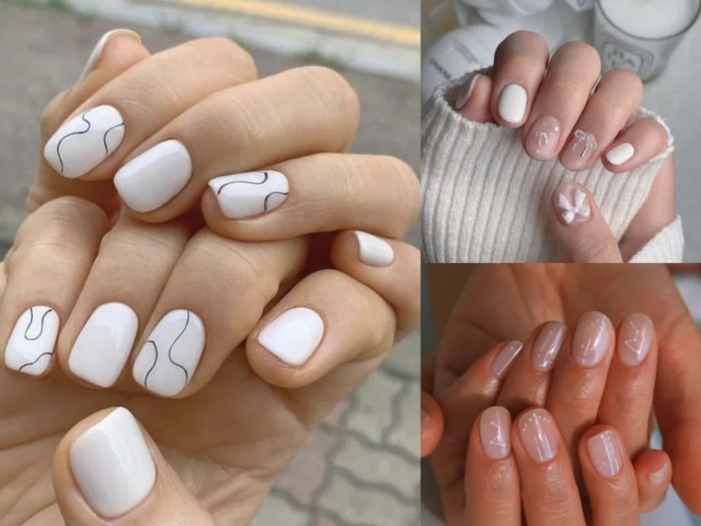 ဆန်းပြားပြီး စတိုင်ကျတဲ့ Short White Nail Ideas များ