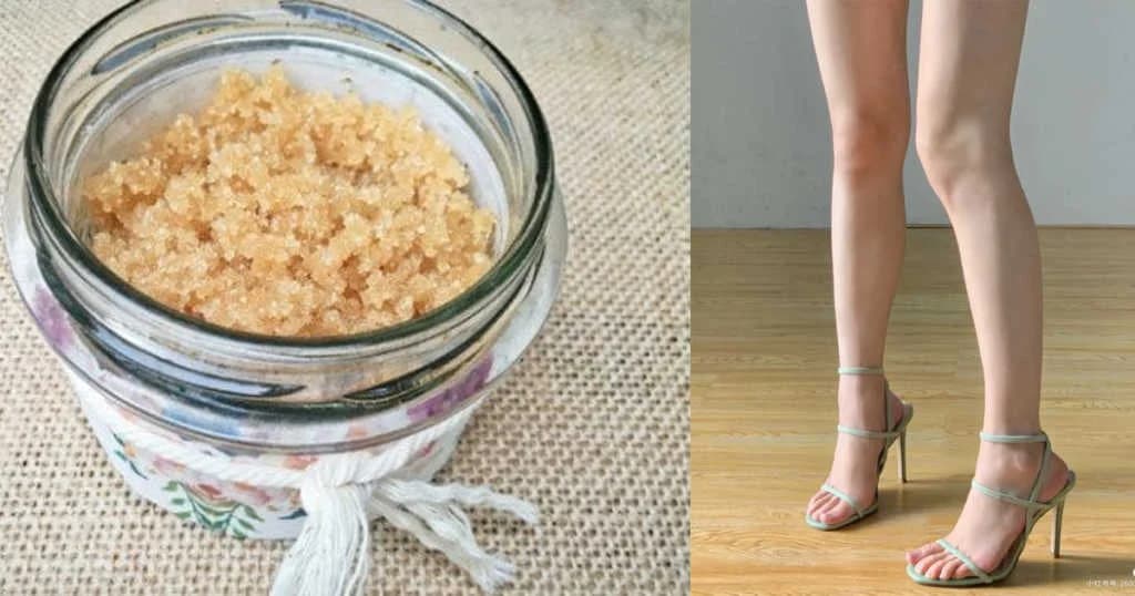 ခြေထောက်လေး သဘာဝအတိုင်း ဖြူဝင်းလာဖို့ DIY Scrub ပြုလုပ်နည်း