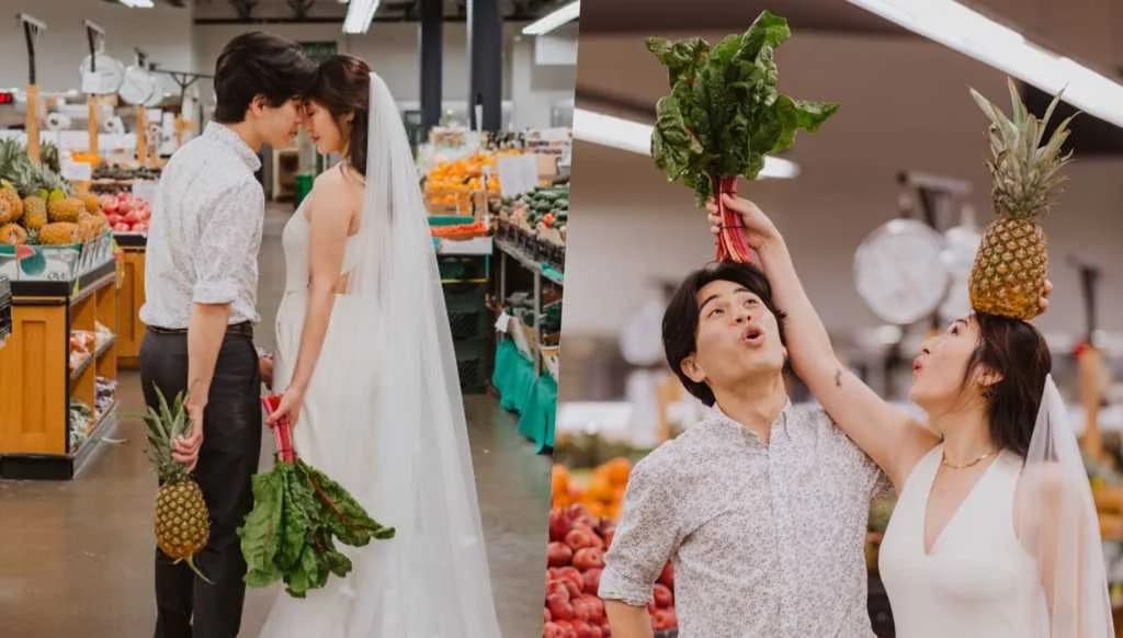 တမူထူးခြားတဲ့ Pre Wedding ဓာတ်ပုံတွေကို စူပါမားကတ်ထဲမှာ ရိုက်ကူးခဲ့ကြတဲ့ စုံတွဲလေး