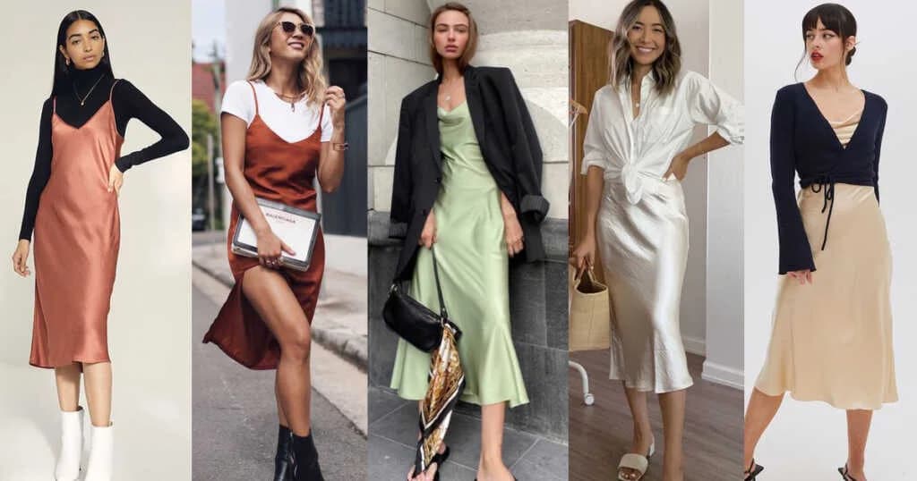 ပွဲတက်ဖက်ရှင်ဖြစ်တဲ့ ပိုးသား Slip Dress တွေကို စတိုင်ကျအောင်တွဲစပ်ဝတ်ဆင်နည်းများ