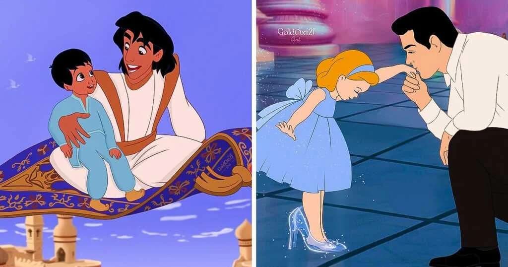 Disney ကာတွန်းထဲက မင်းသားချောတွေကို သားသားမီးမီးတွေနဲ့ စိတ်ကူးကြည့်လိုက်တဲ့အခါ…