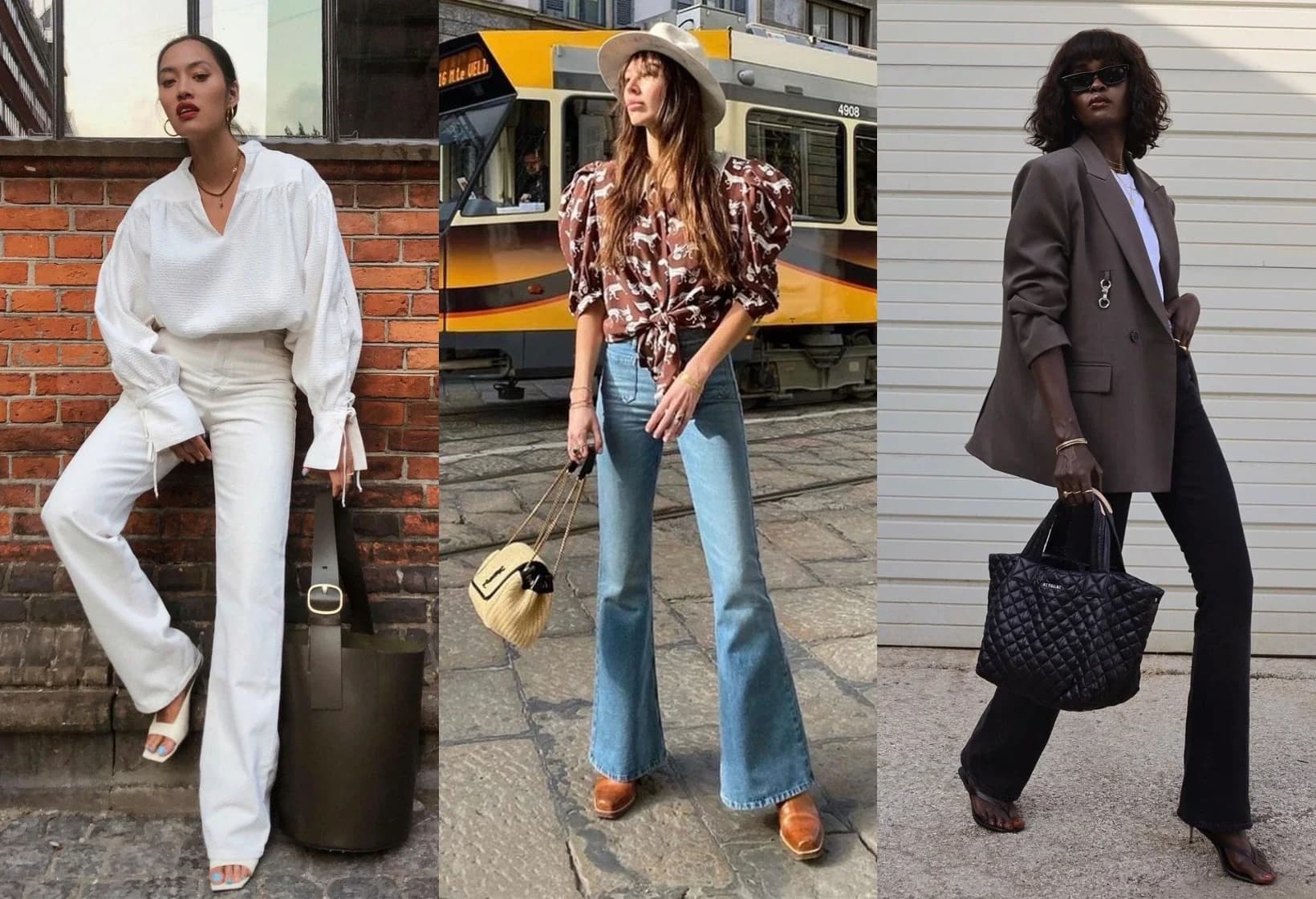 Top အမျိုးမျိုးနဲ့ တွဲဝတ်လို့ရတဲ့ Flare Jeans Outfits Ideas များ