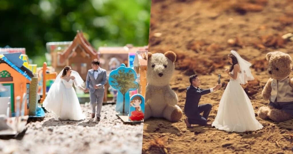 Miniature စတိုင်လ် Pre-wedding Photoshoot စိတ်ကူးအိုင်ဒီယာများ