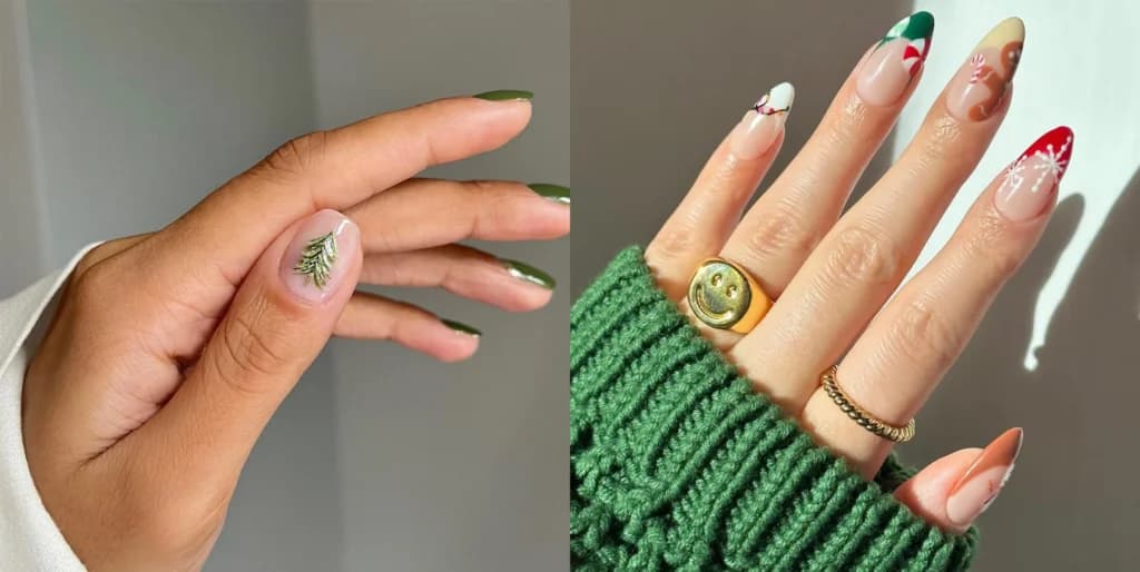 Christmas ချစ်သူတွေစမ်းကြည့်သင့်တဲ့ Christmas Nail Ideas များ