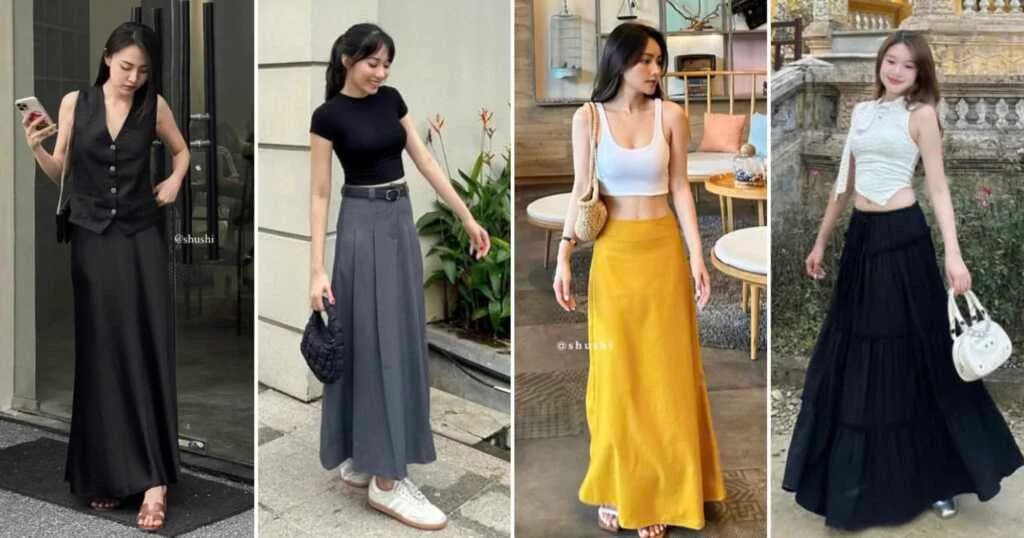 လက်ရှိမှာရေပန်းစားနေတဲ့ Skirt အရှည်တွေနဲ့တွဲဝတ်ဖို့ Outfit Idea များ