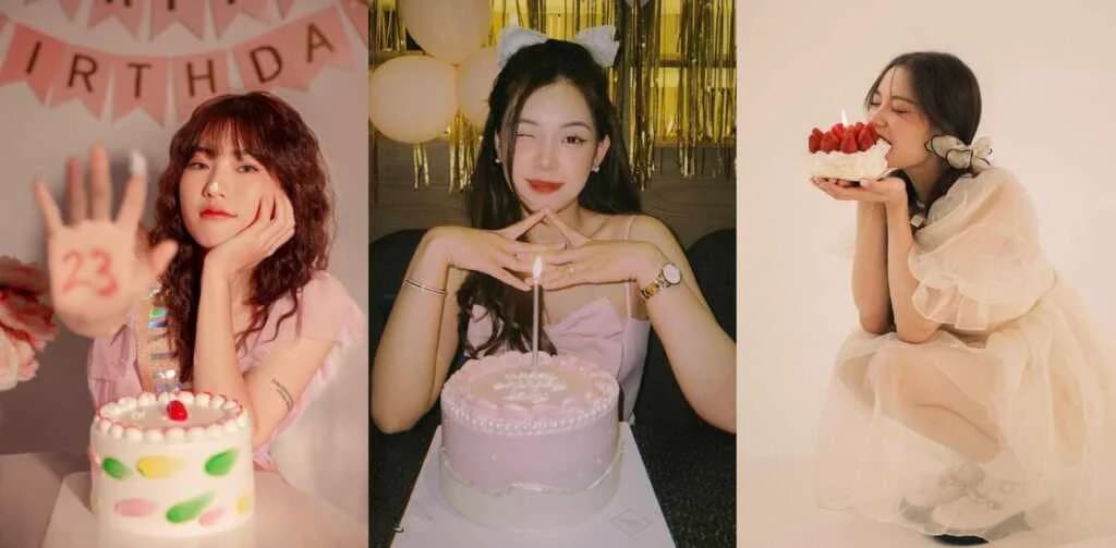 Birthday Cake လေးတွေနဲ့ ဓာတ်ပုံရိုက်မယ့်သူတွေအတွက် Photo Pose Idea များ
