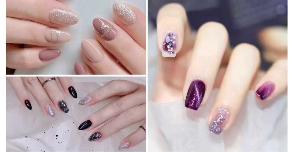 Glitter ကြိုက်တဲ့ကောင်မလေးတွေအတွက် လှပတဲ့ Glitter လက်သည်းဒီဇိုင်းများ