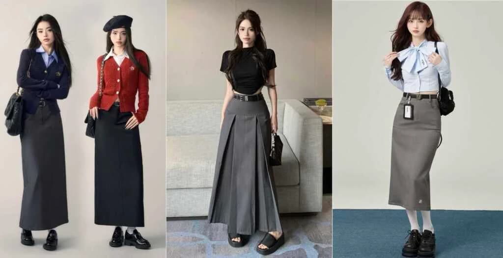 နောက်ပိုင်းမှာပိုခေတ်စားလာမယ့် Long Skirt Outfit Idea များ