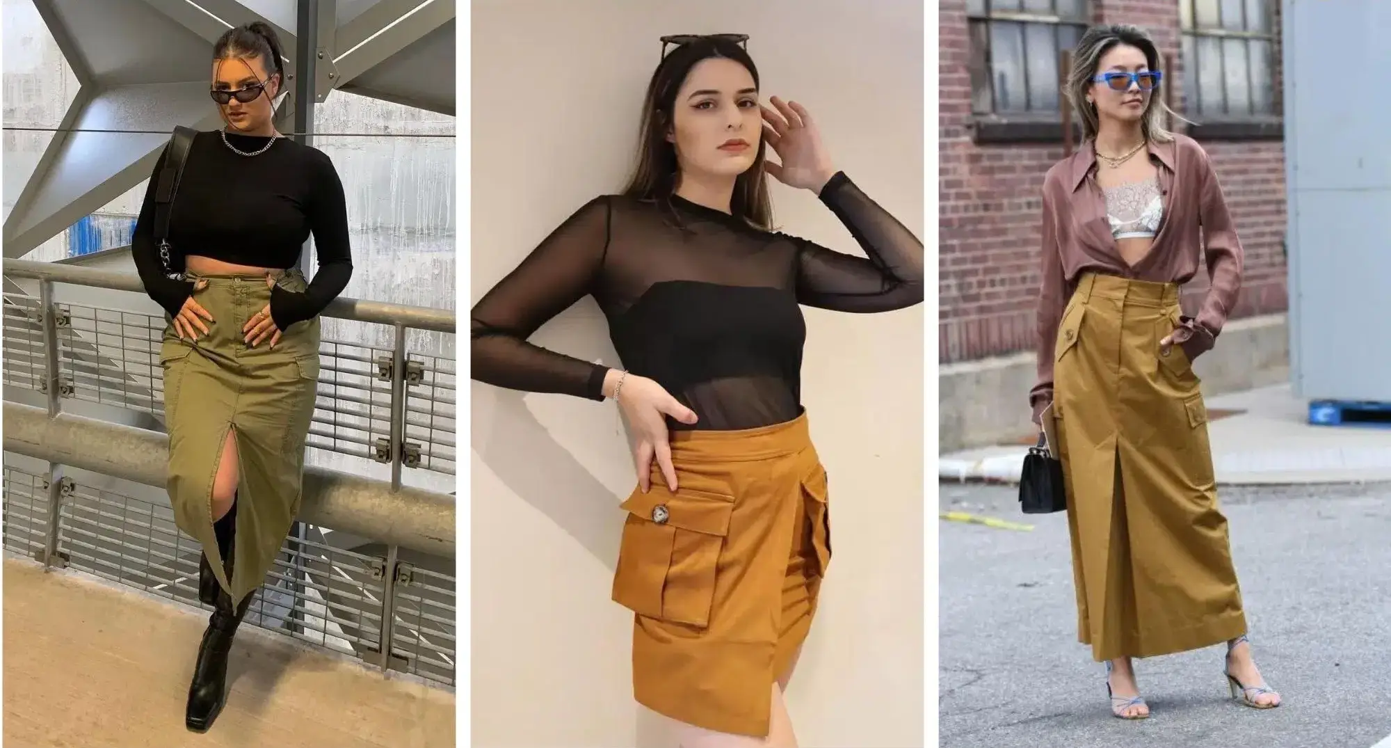 Giza cotton cargo rap skirt